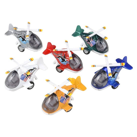 4" Die-Cast Pull Back Air Whale Helicopter - LLB Toys