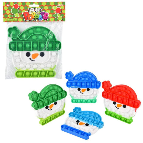 SNOWMAN WINTER HAT BUBBLE POPPERS 6" Christmas - LLB Toys