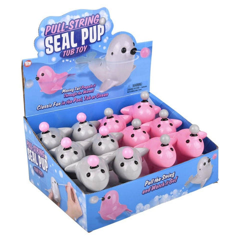 5.5" PULL-STRING SEAL PUP BATH TOY LLB kids toys