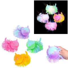 5.5" Light-Up Shaggy Cat Puffer - LLB Toys