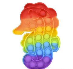 6.25" RAINBOW SEAHORSE BUBBLE POPPERS LLB kids toys