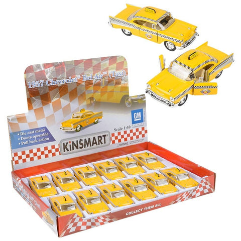 5" DIE-CAST PULL BACK CHEVROLET BEL AIR TAXI LLB Car Toys