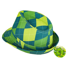 GREEN PLAID FEDORA LLB kids toys