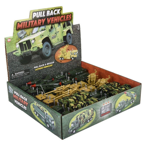 6" DIE-CAST PULL BACK MILITARY VEHICLES LLB Car Toys