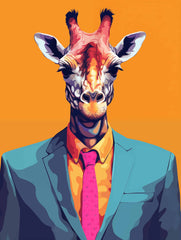 Giraffe Suit Canvas Wall Art print