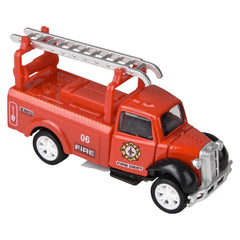 3" Die Cast Pull Back Classic Fire Engine 12ct- LLB Toys