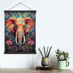 Fantasy Elephant Multi-Colored Canvas Wall Art print