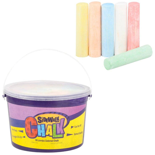 JUMBO CHALK IN A BUCKET 36 PC LLB kids toys