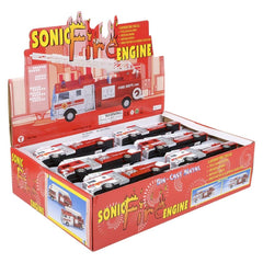 7" DIE-CAST PULL BACK SONIC FIRE ENGINE LLB Car Toys