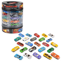 25PC DIE-CAST CAR SET IN TIRE CARRYING TUB LLB Car Toys