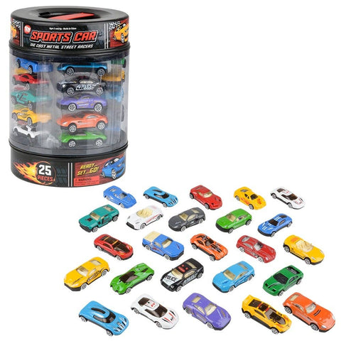 25PC DIE-CAST CAR SET IN TIRE CARRYING TUB LLB Car Toys