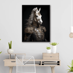 Horse in Uniform Canvas Wall Art Print Poster