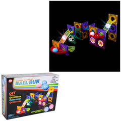 40pc Magnetic Tile Light-Up Ball Run - LLB Toys