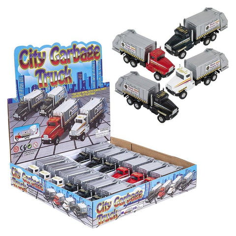 6" DIE-CAST PULL BACK GARBAGE TRUCK LLB Car Toys