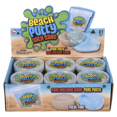 3" BEACH PUTTY 6PC DISPLAY LLB Slime & Putty