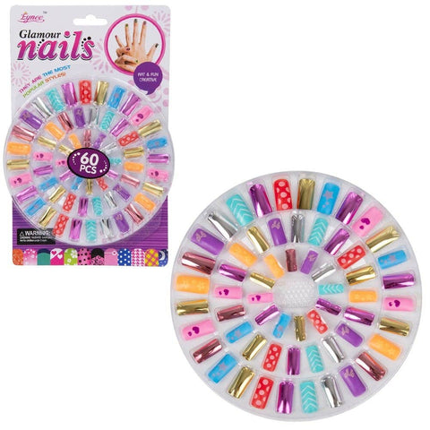 Double-Sided Glossy Adhesive Nail Set 60pc - LLB Toys