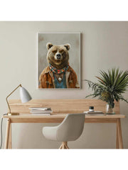Hippie Bear Fashion Canvas Wall Art Print