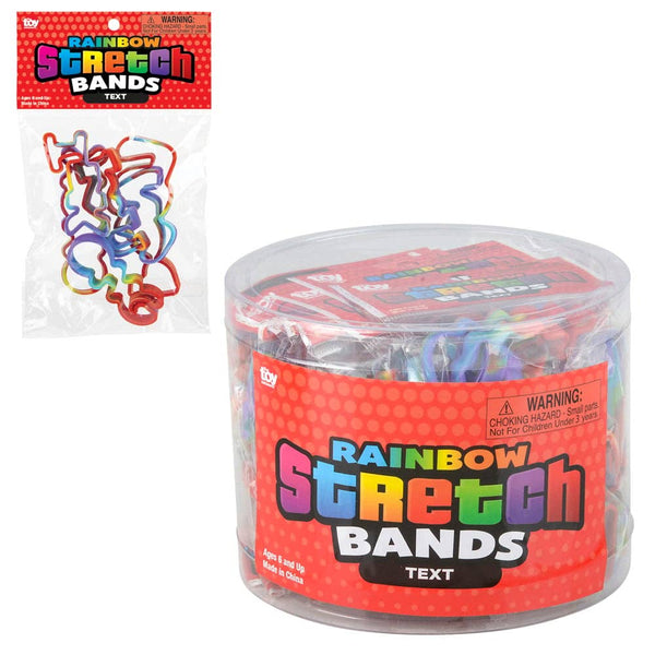 TEXT RAINBOW SILICONE STRETCH BANDS LLB kids toys
