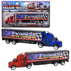8.5" PULL BACK SEMI TRAILER TRUCK LLB Car Toys