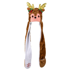 CHRISTMAS plush HOODIE SCARF HAT 35" - LLB Toys