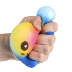 3.5" Squish And Stretch Rainbow Octopus LLB Squishy Toys