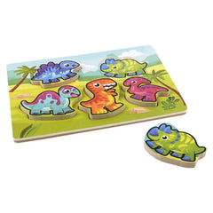 11.75" x 10.25" 6PC CHUNKY DINOSAUR PUZZLE LLB Puzzle