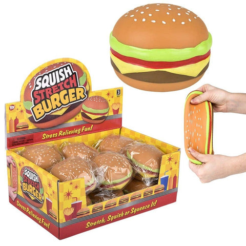 3.25" SQUISH AND STRETCH HAMBURGER LLB Squishy Toys