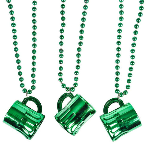 33" 7.5MM MET.GREEN BEER MUG BEADS LLB kids toys
