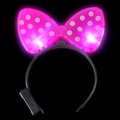 LIGHT-UP PLASTIC POLKA-DOT BOW HEADBAND LLB Light-up Toys
