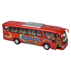 7" Diecast Pull Back Coach Bus LLB kids toys