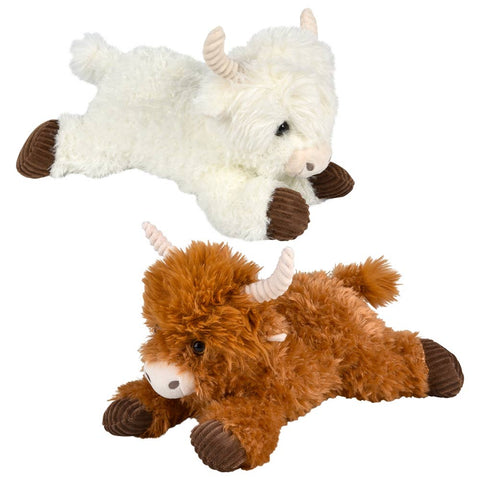 8" Laying Highland Cow Plush - LLB Toys