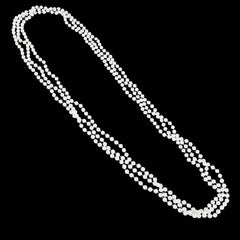 7mm WHITE PEARL NECKLACE 48" LLB kids toys