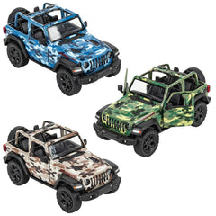 5" DIE-CAST 2018 JEEP WRANGLER CAMO OPEN TOP LLB Car Toys