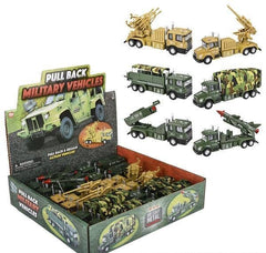 6" DIE-CAST PULL BACK MILITARY VEHICLES LLB Car Toys