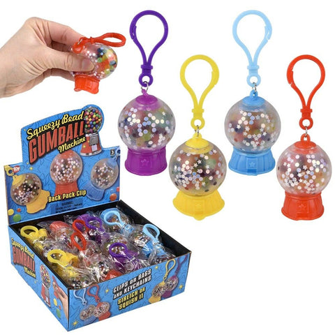 Squeezy Bead Gumball Machine Clip On 2" - LLB Toys