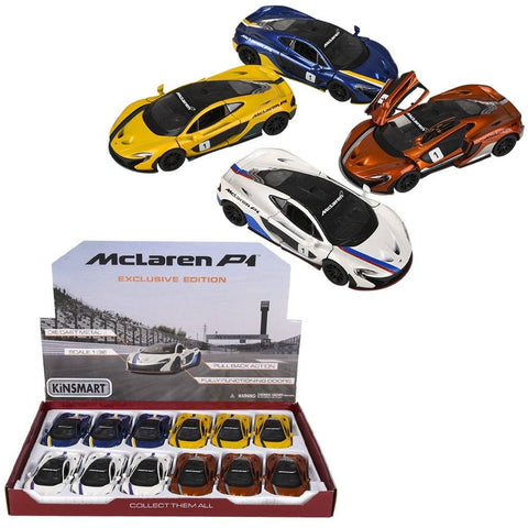 5" Diecast Pull Back Mclaren P1 #2 LLB kids toys