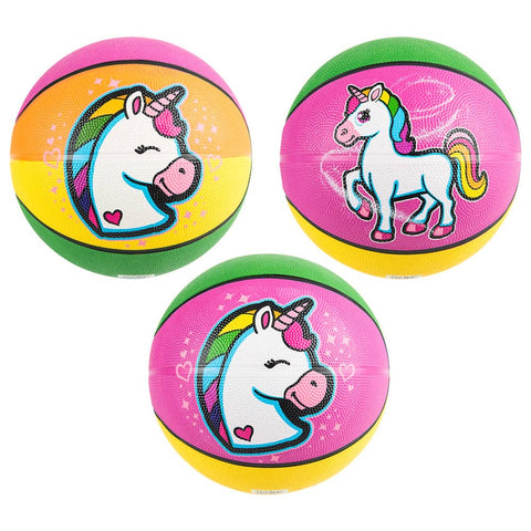 9.5" RAINBOW UNICORN BASKETBALL LLB kids toys