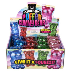 4.5" Sparkle Light-Up Puffer Gummy Bear - LLB Toys