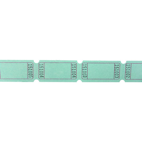 BLANK SINGLE TICKET ROLL GREEN LLB kids toys