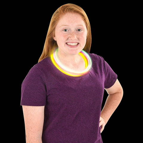 22" ASSORTED COLOR GLOW NECKLACES- 50 pcs/ tube - LLB Toys