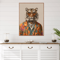 Hippie Tiger Fashion Canvas Wall Art Print