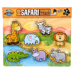 11.75" x 10.25" 7 PC CHUNKY SAFARI TOON PUZZLE LLB Puzzle