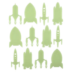 Glow In Dark Space Rocket Stickers 24ct - LLB Toys