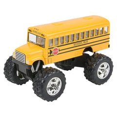 5" DIE-CAST PULL BACK BIG WHEEL SCHOOL BUS LLB Car Toys