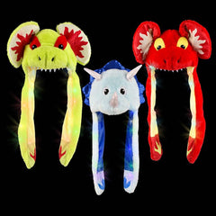 Dinosaur Popping Ear Light-Up Hat 6ct - LLB Toys
