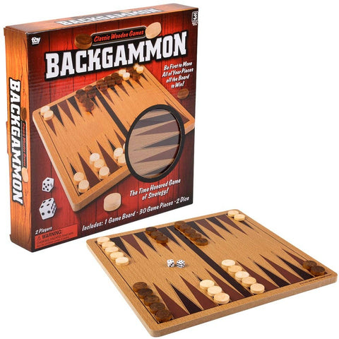 10" WOODEN BACKGAMMON LLB Wood Toy - Kids