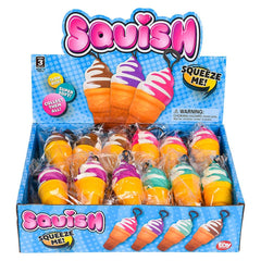 Squish Ice Cream Cone Backpack Clip  4" - LLB Toys