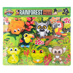 11.75" x 10.25" 7 PC CHUNKY RAINFOREST PUZZLE LLB Puzzle