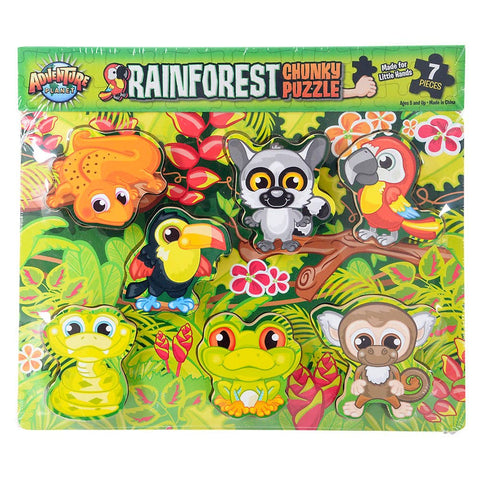 11.75" x 10.25" 7 PC CHUNKY RAINFOREST PUZZLE LLB Puzzle
