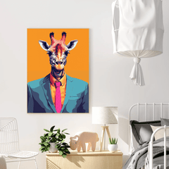 Giraffe Suit Canvas Wall Art print